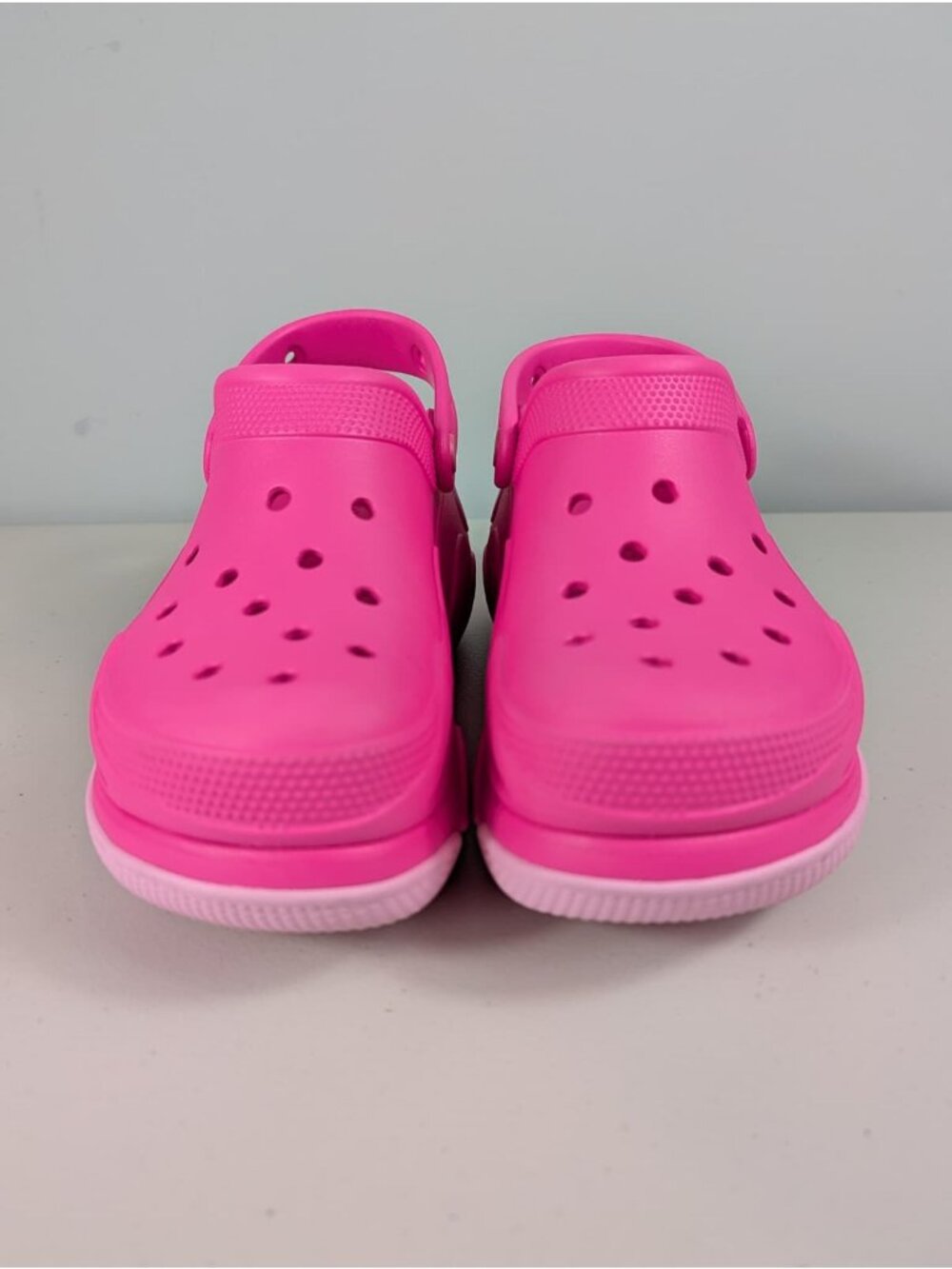 unisex Crocs Bubble Crush Clogs pink crush rose size W9 M7